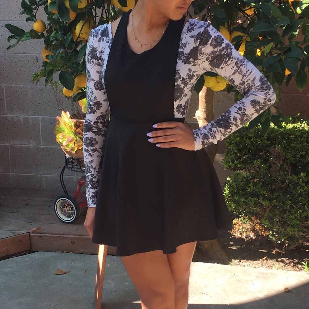 Black dress/overall wear style